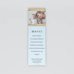 Carte Remerciement Naissance Classique^Planet cards Kraft Or