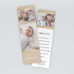 Carte Remerciement Naissance Classique^Planet cards Kraft Or