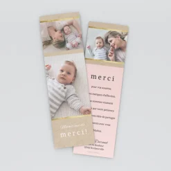 Carte Remerciement Naissance Classique^Planet cards Kraft Or