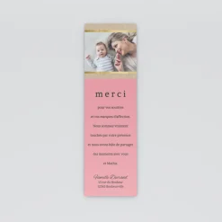 Carte Remerciement Naissance Classique^Planet cards Kraft Or