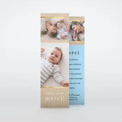 Carte Remerciement Naissance Classique^Planet cards Kraft Or