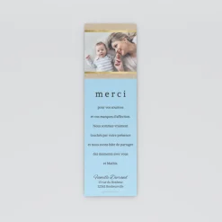 Carte Remerciement Naissance Classique^Planet cards Kraft Or