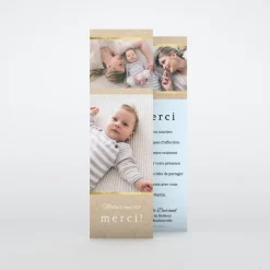 Carte Remerciement Naissance Classique^Planet cards Kraft Or