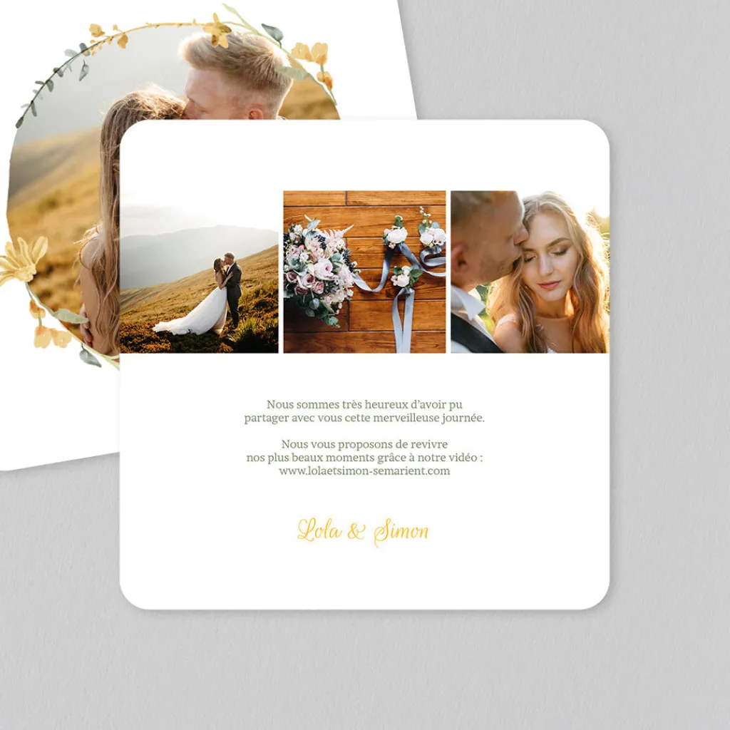 Carte Remerciement Mariage Champêtre^Planet cards La Famille Champêtre