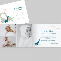 Faire-part Naissance Animaux | Faire-part Naissance Garçon^Planet cards La Famille Dinosaure