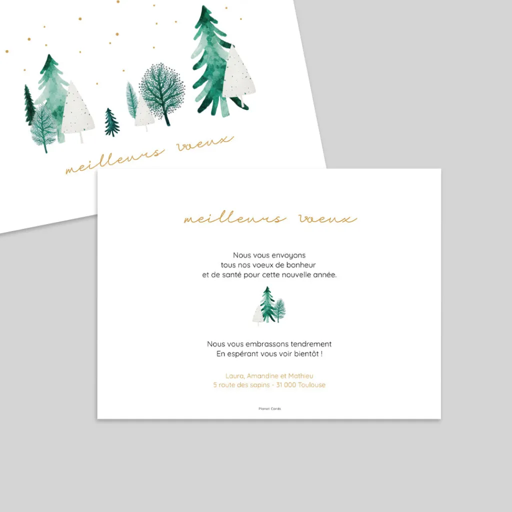 Carte De Vœux Nature^Planet cards La Forêt Hivernale