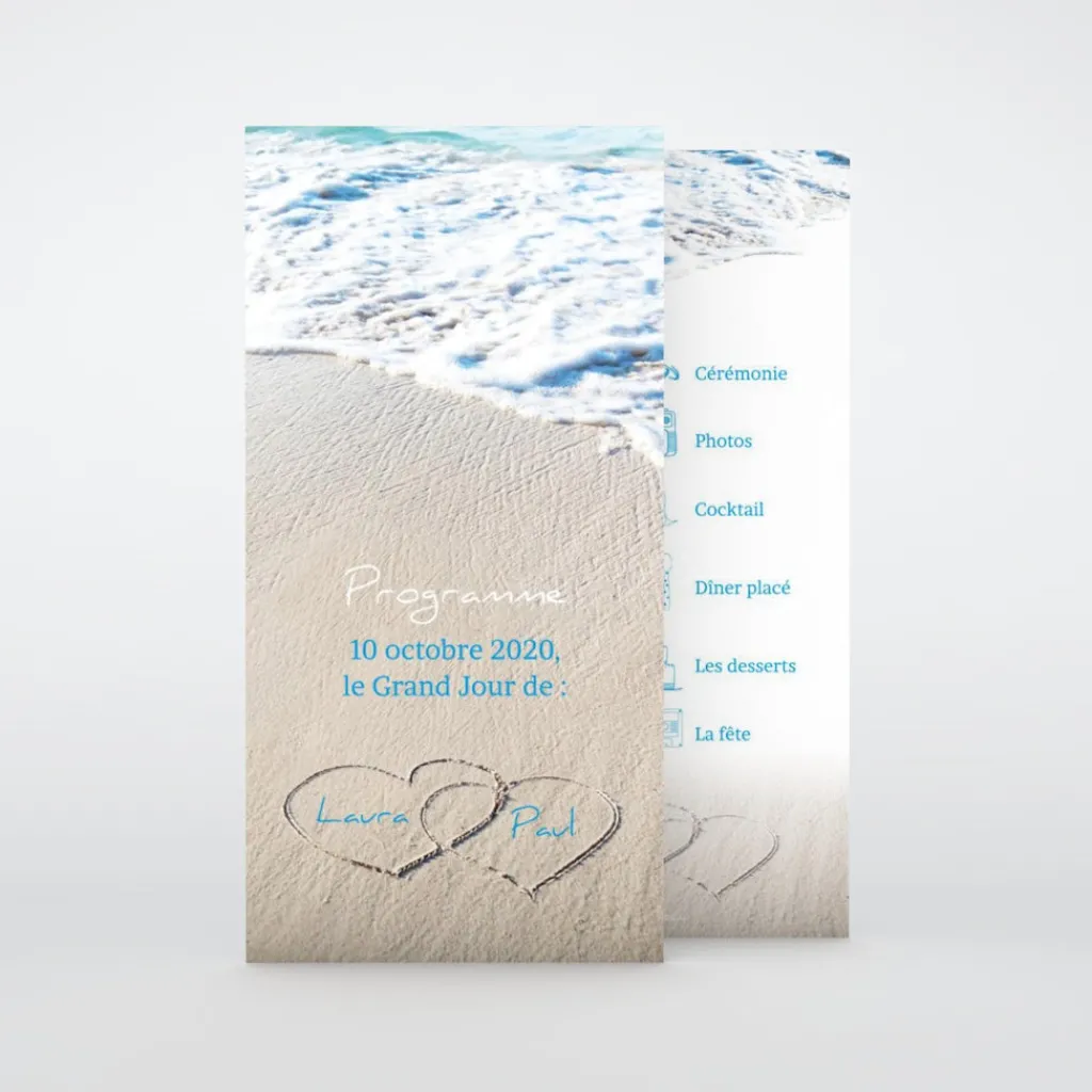 Programme De Mariage^Planet cards La Plage