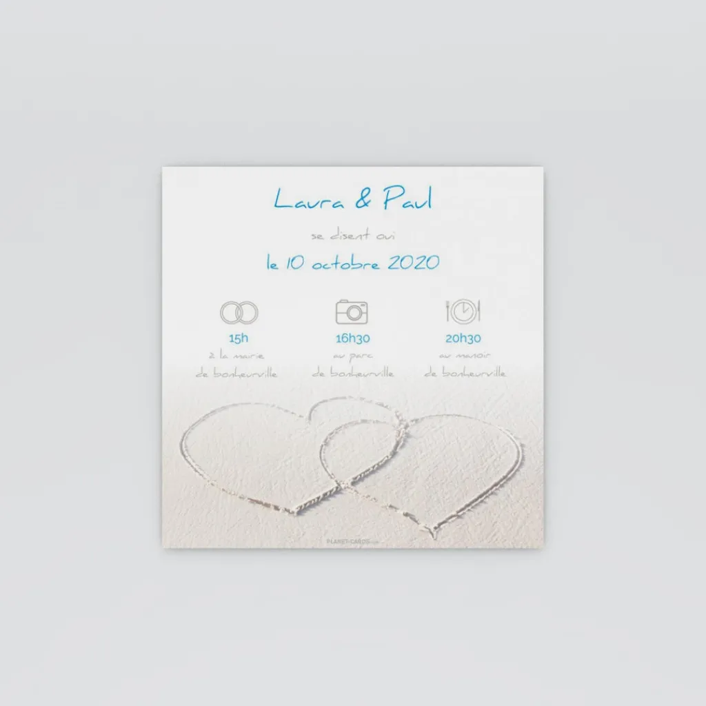 Programme De Mariage^Planet cards La plage