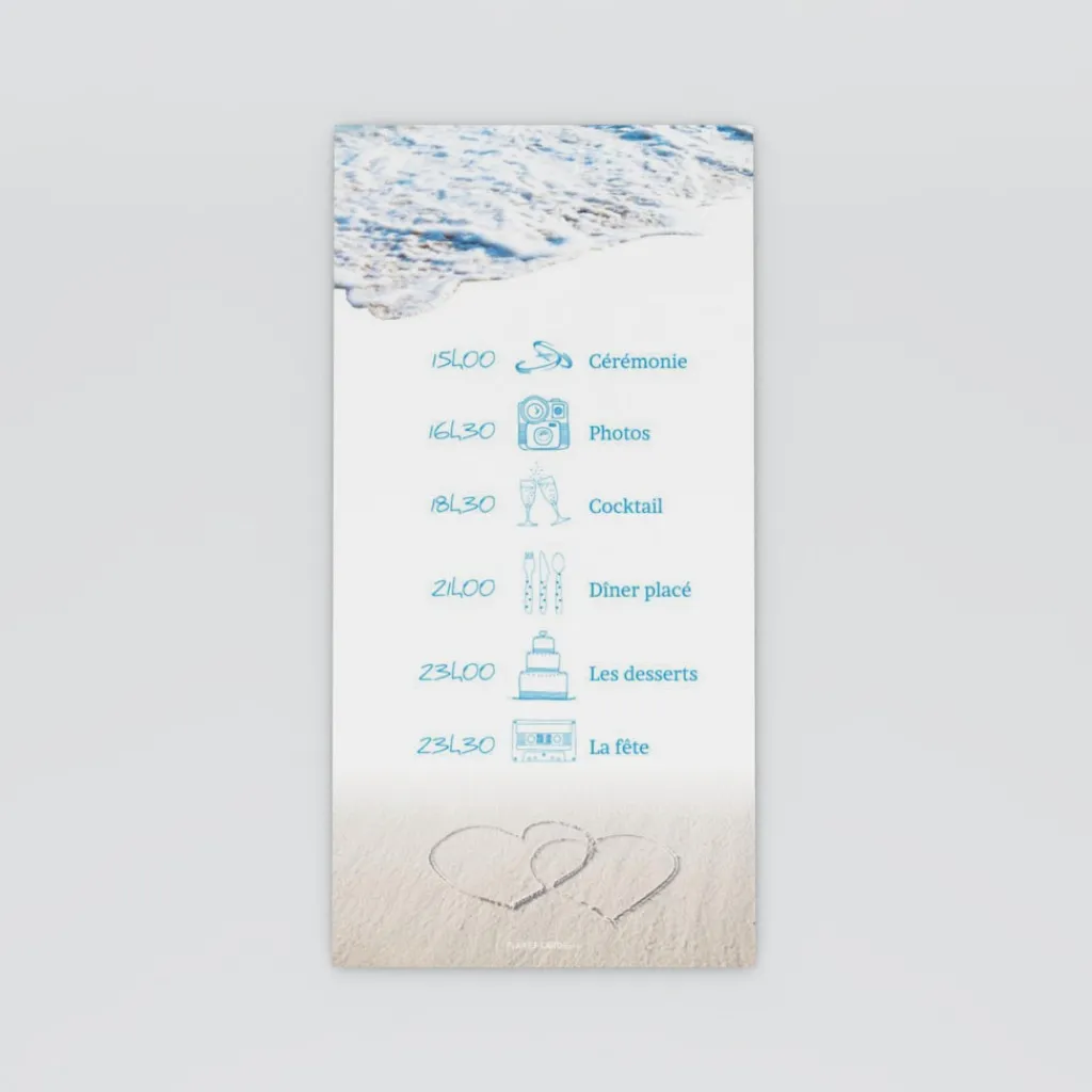 Programme De Mariage^Planet cards La Plage