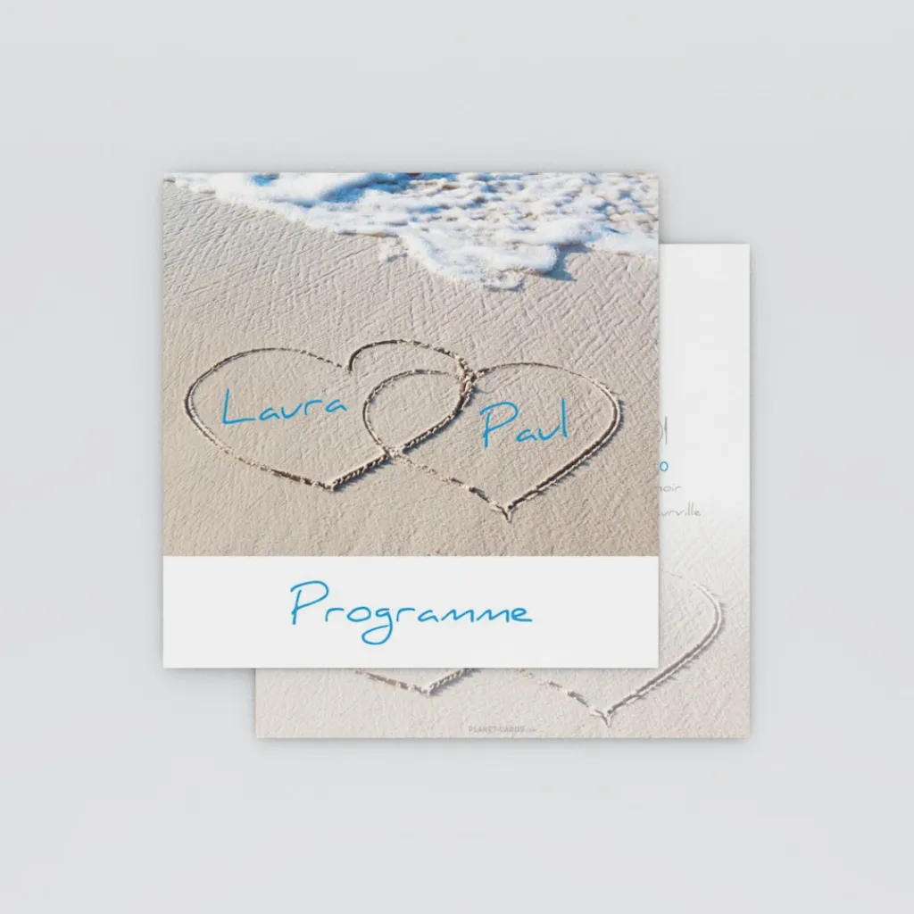Programme De Mariage^Planet cards La plage