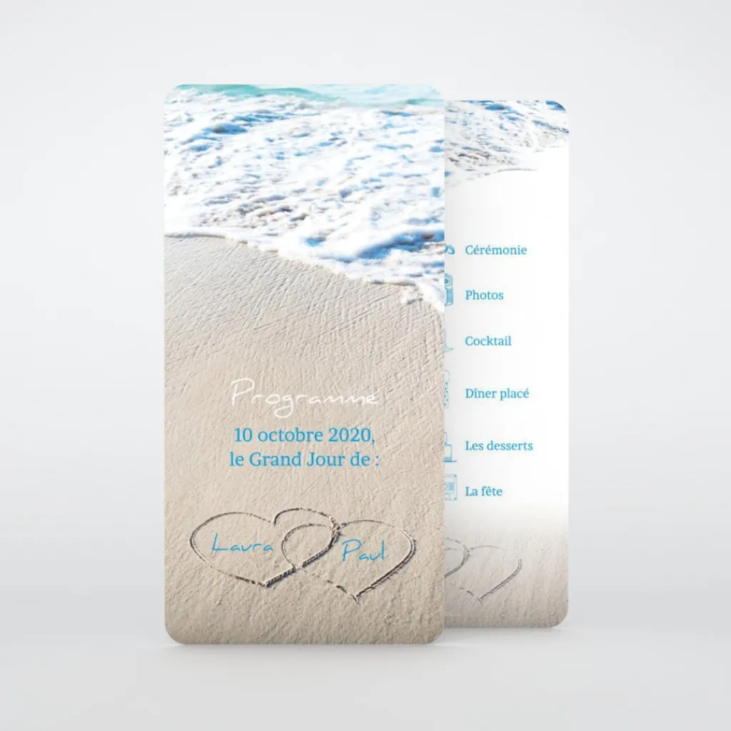 Programme De Mariage^Planet cards La Plage