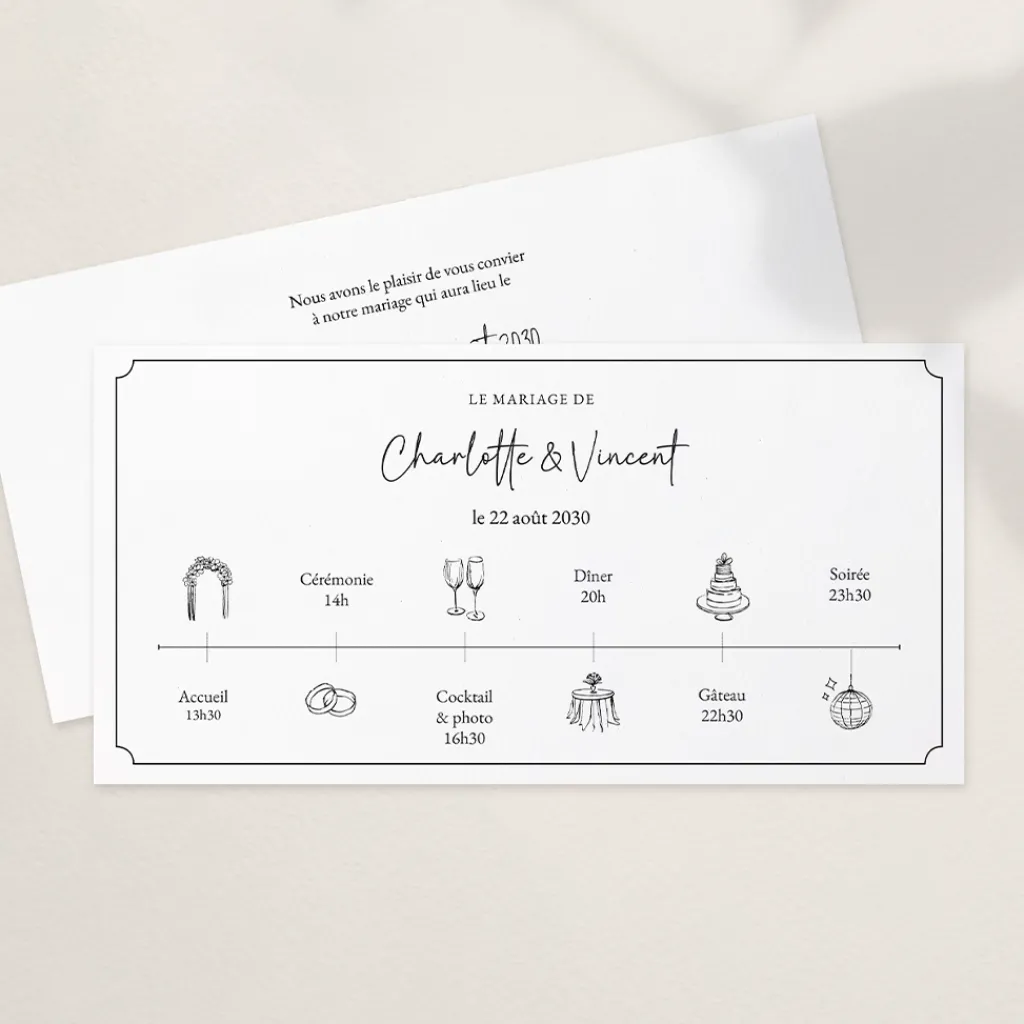 Faire-part Mariage Original | Gamme Complète^Planet cards La Timeline de Mariage