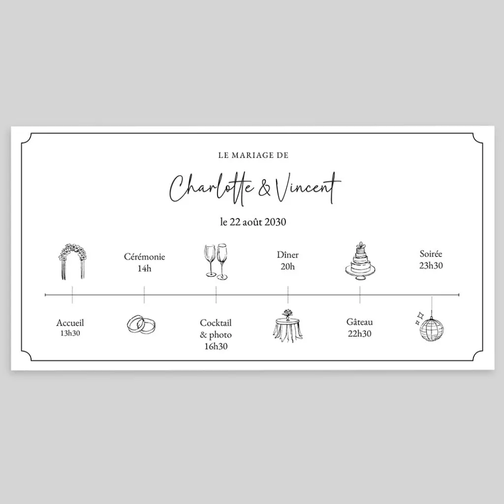 Faire-part Mariage Original | Gamme Complète^Planet cards La Timeline de Mariage