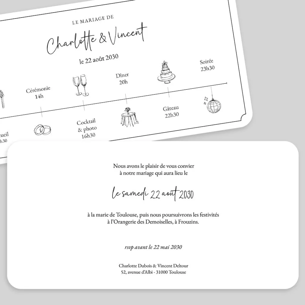 Faire-part Mariage Original | Gamme Complète^Planet cards La Timeline de Mariage