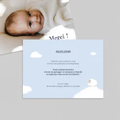 Carte Remerciement Baptême Animaux^Planet cards Lainage Nuage