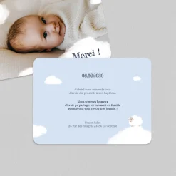 Carte Remerciement Baptême Animaux^Planet cards Lainage Nuage