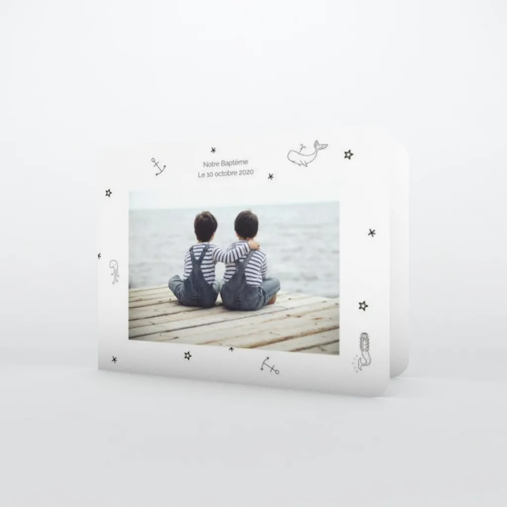 Faire-part Baptême Civil^Planet cards L'amour et la vie marine