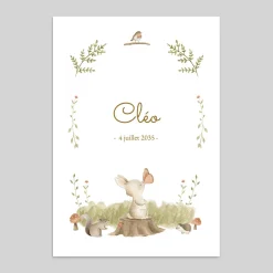 Faire-part Naissance Animaux | Faire-part Naissance Fille^Planet cards Lapin de la forêt