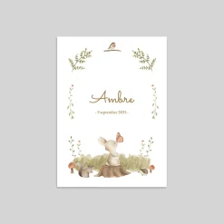 Faire-part Naissance Animaux | Faire-part Naissance Fille^Planet cards Lapin de la forêt