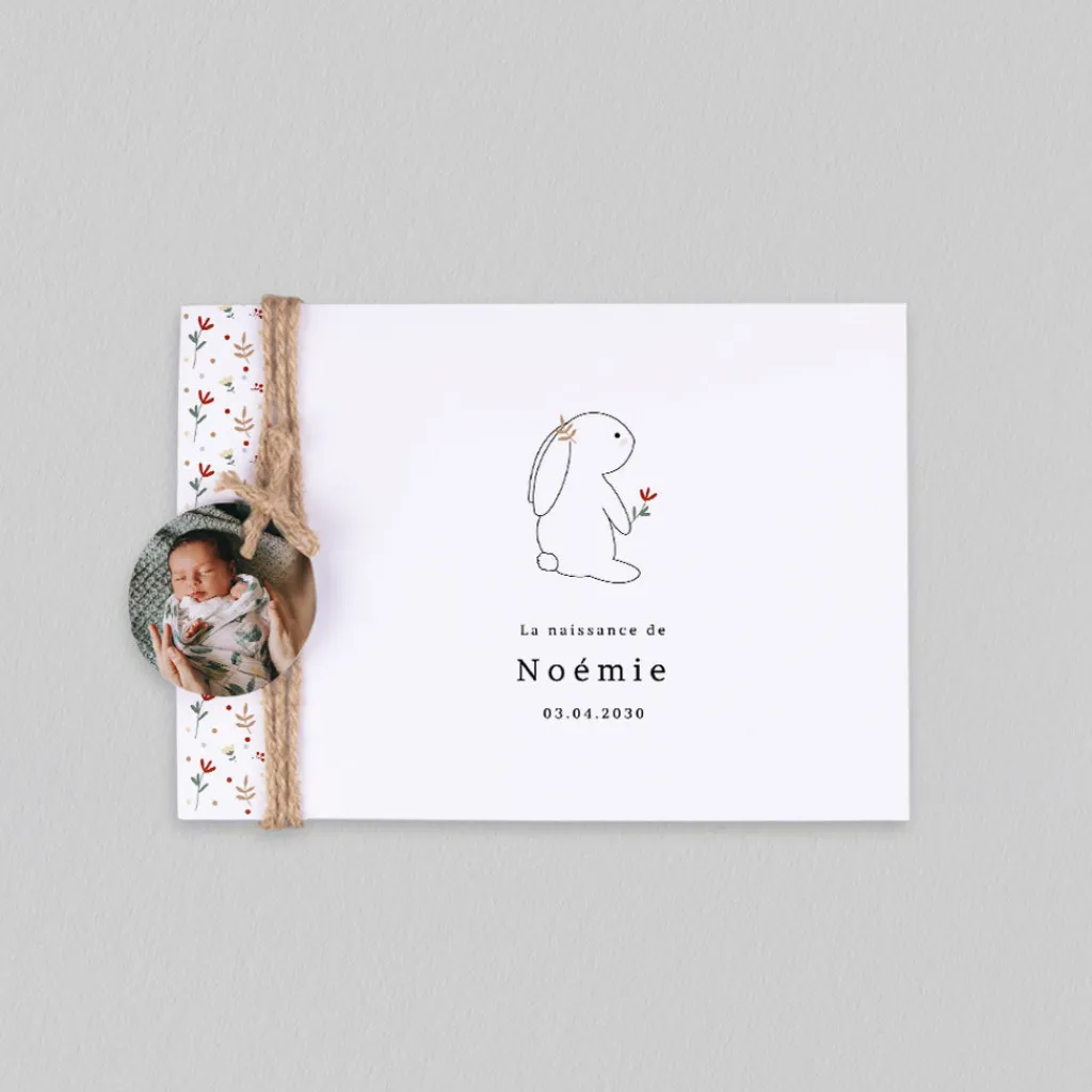 Faire-part Naissance Animaux | Faire-part Naissance Fille^Planet cards Lapin et Liberty