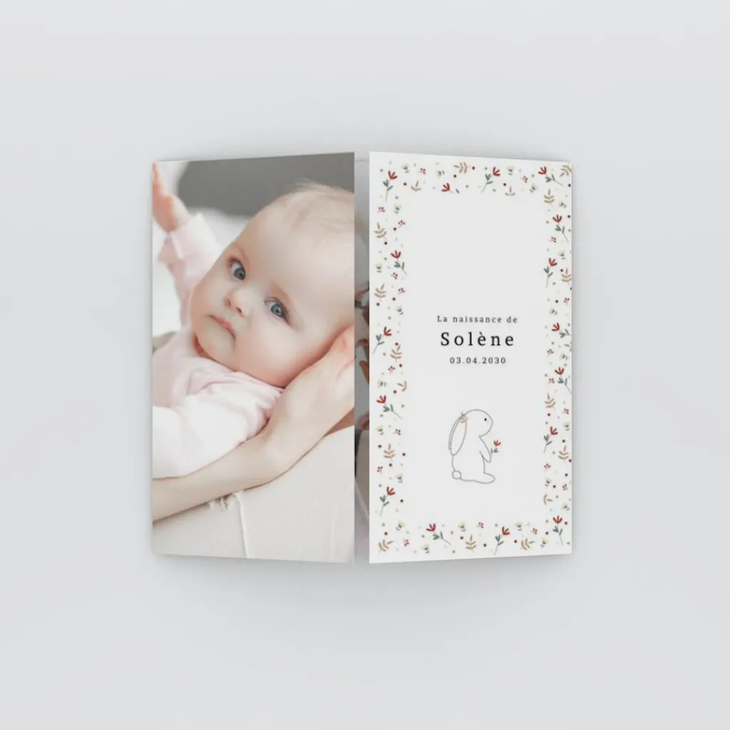 Faire-part Naissance Animaux | Faire-part Naissance Fille^Planet cards Lapin et Liberty