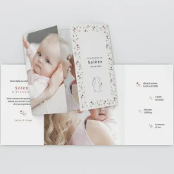 Faire-part Naissance Animaux | Faire-part Naissance Fille^Planet cards Lapin et Liberty
