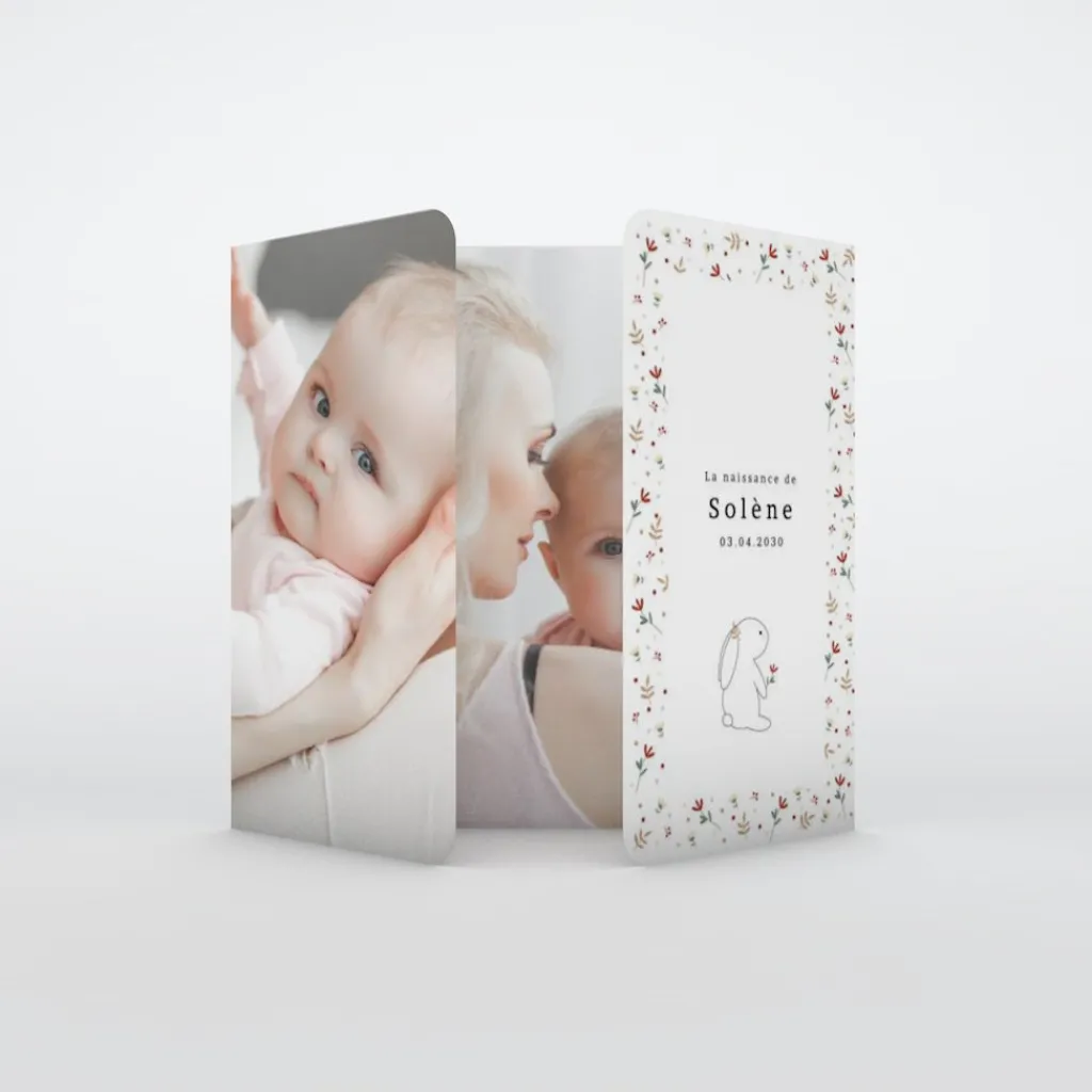 Faire-part Naissance Animaux | Faire-part Naissance Fille^Planet cards Lapin et Liberty