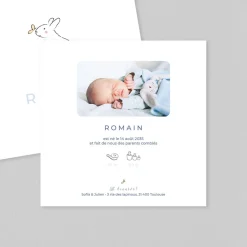 Faire-part Naissance Animaux | Faire-part Naissance Fille^Planet cards Lapin et petit papillon