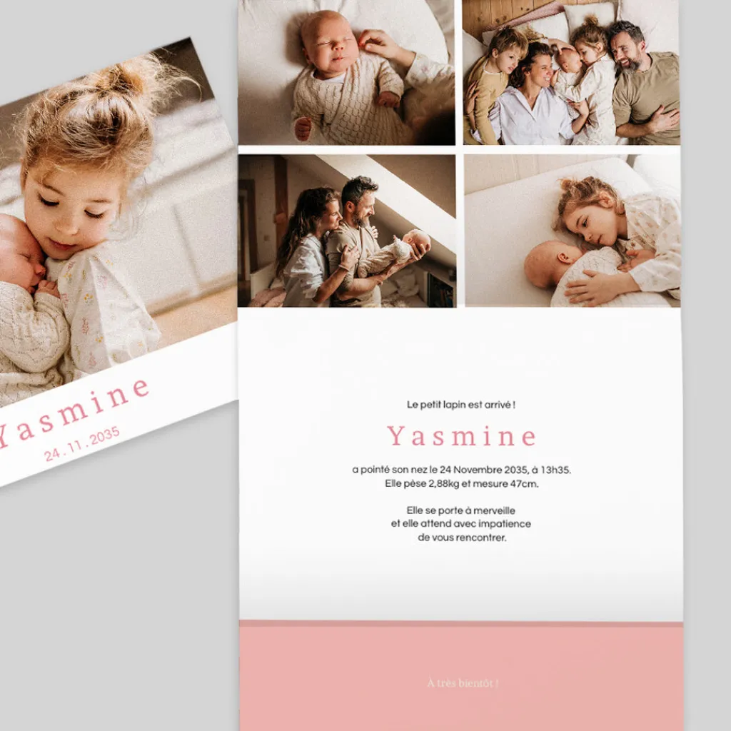 Faire-part Naissance Animaux | Faire-part Naissance Fille^Planet cards Lapin Minimaliste