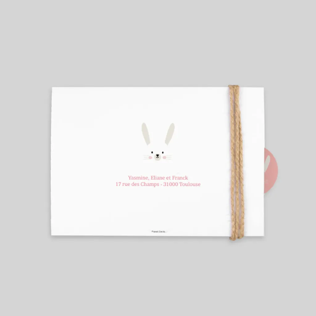Faire-part Naissance Animaux | Faire-part Naissance Fille^Planet cards Lapin Minimaliste