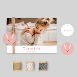 Faire-part Naissance Animaux | Faire-part Naissance Fille^Planet cards Lapin Minimaliste