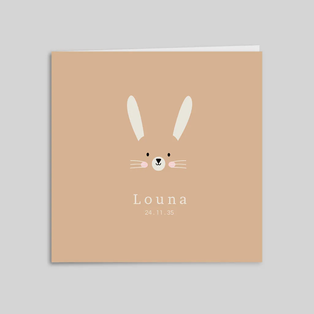Faire-part Naissance Animaux | Faire-part Naissance Fille^Planet cards Lapin Minimaliste