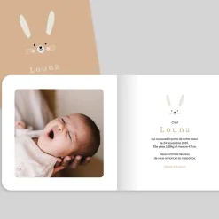 Faire-part Naissance Animaux | Faire-part Naissance Fille^Planet cards Lapin Minimaliste