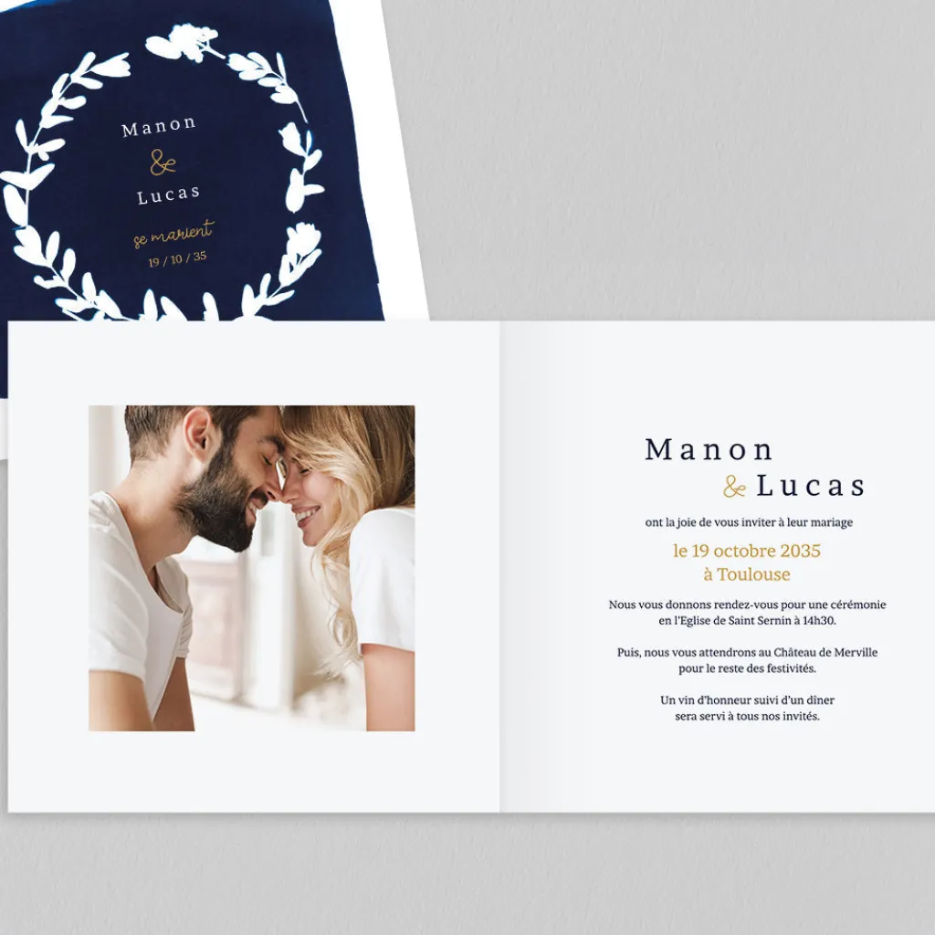 Faire-part Mariage Chic | Faire-part Mariage Original^Planet cards Le Cyanotype et Eucalyptus