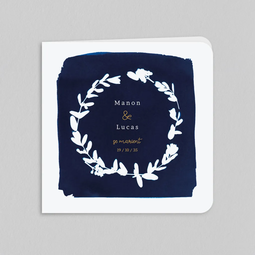 Faire-part Mariage Chic | Faire-part Mariage Original^Planet cards Le Cyanotype et Eucalyptus