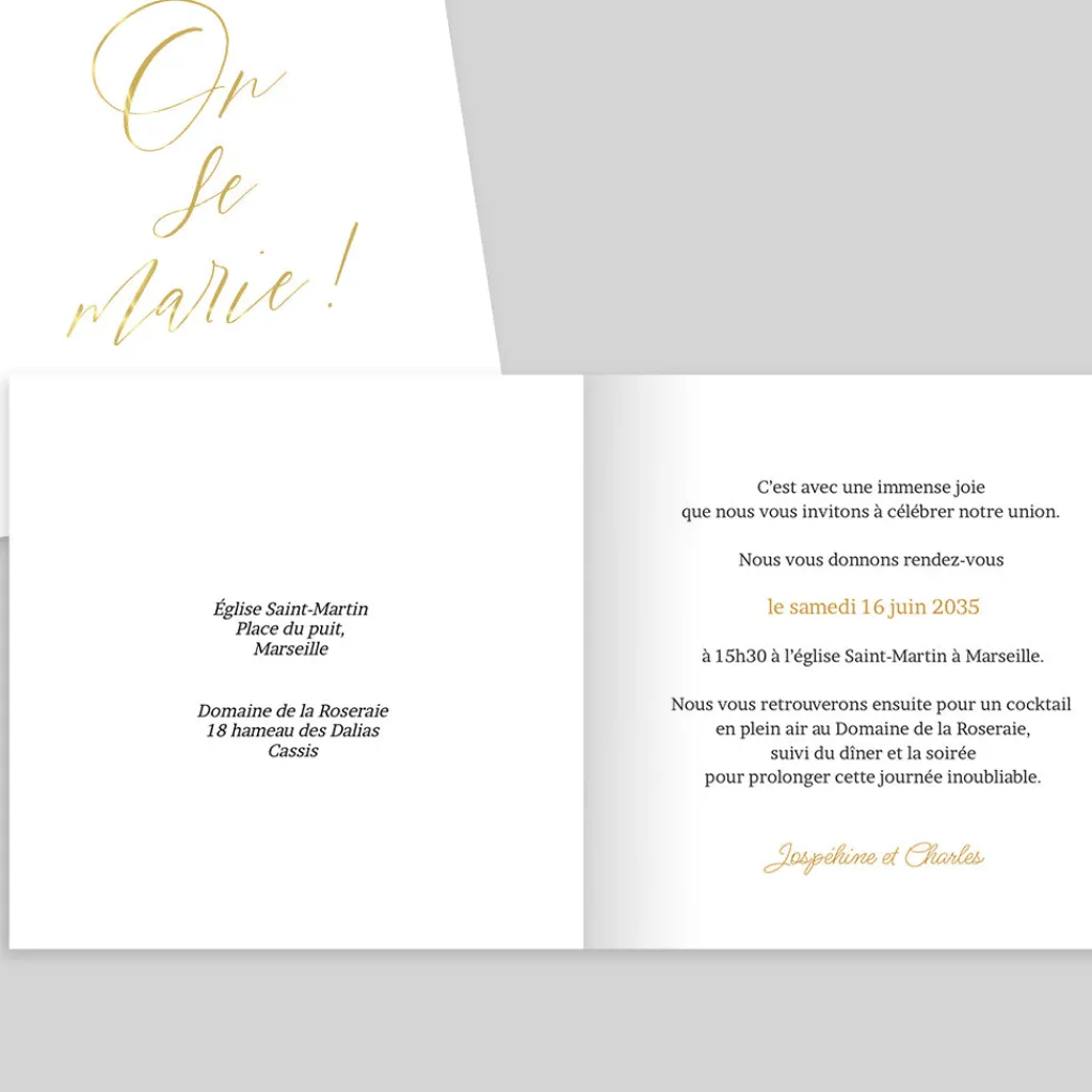 Faire-part Mariage Chic | Faire-part Mariage Dorure^Planet cards Le grand Jour