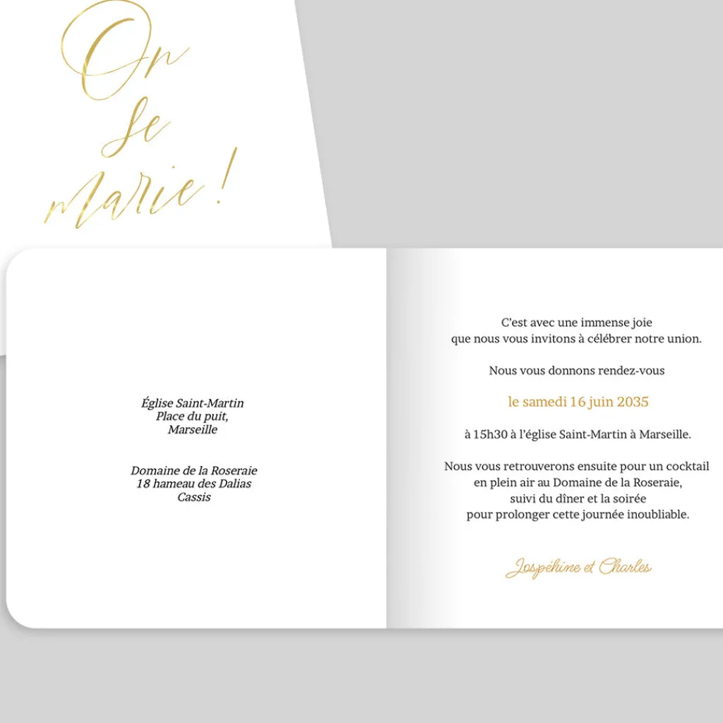 Faire-part Mariage Chic | Faire-part Mariage Dorure^Planet cards Le grand Jour