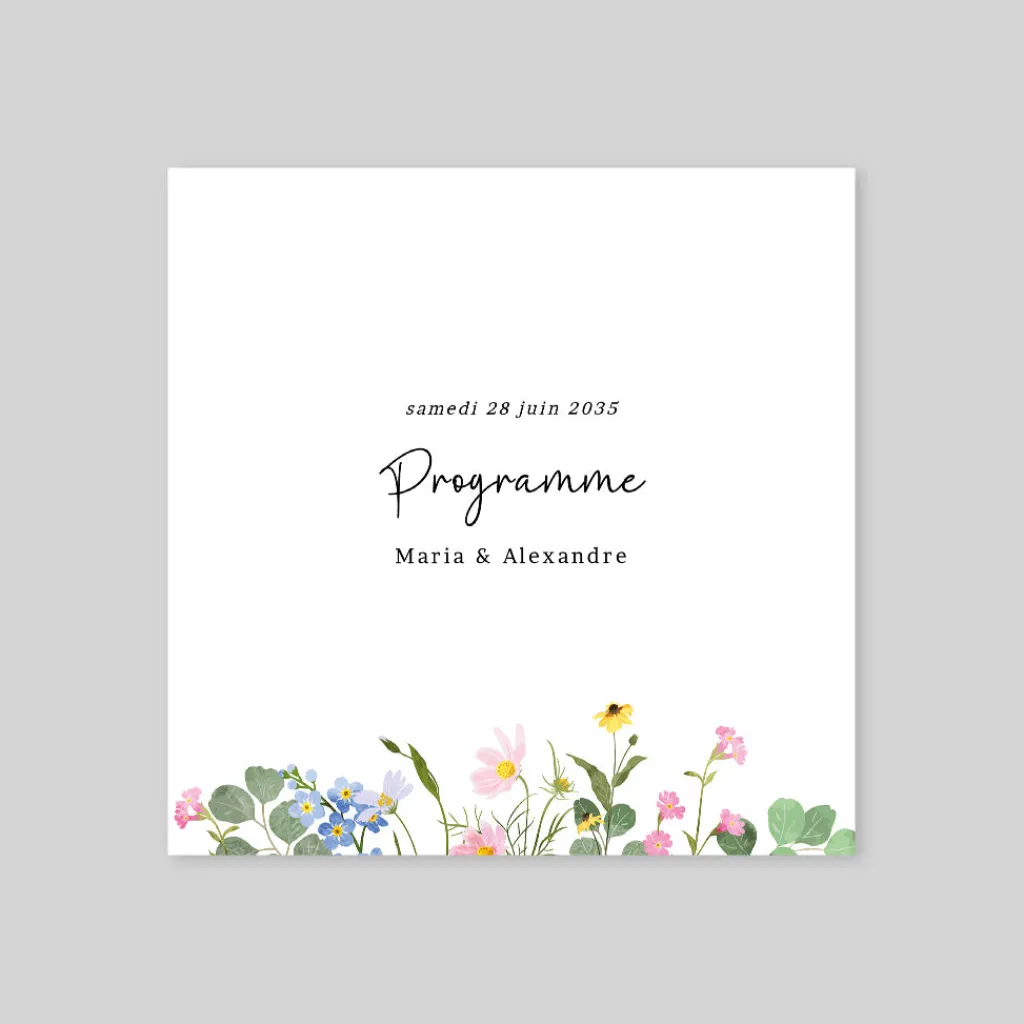 Programme De Mariage^Planet cards Le Printemps