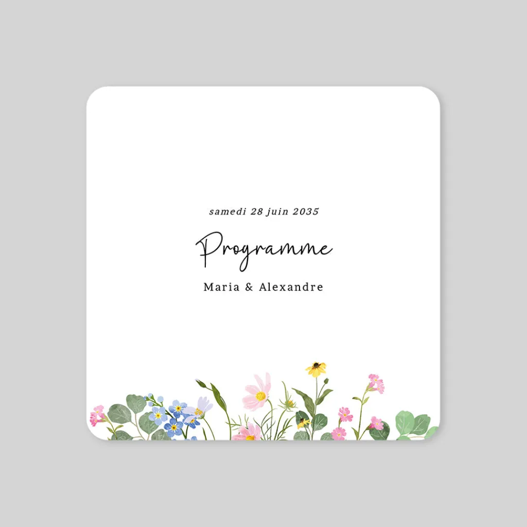Programme De Mariage^Planet cards Le Printemps