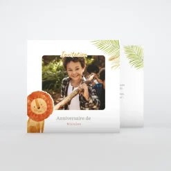 Carte Invitation Anniversaire Enfant Animaux^Planet cards Le roi de la savane