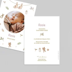 Faire-part Naissance Animaux | Créations En Collaboration^Planet cards Les Objets de Bébé