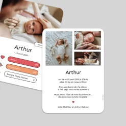 Faire-part Naissance Original | Faire-part Naissance Fille^Planet cards Les stats de bébé