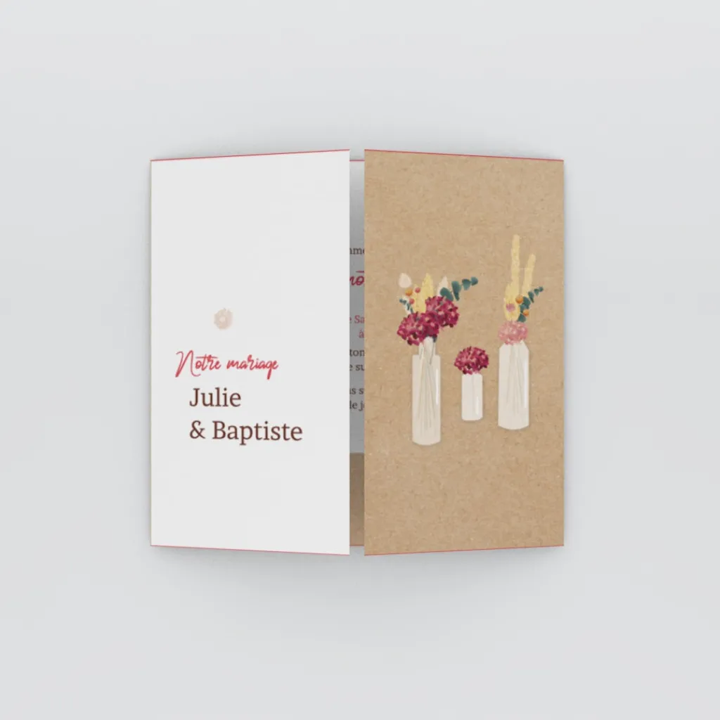 Faire-part Mariage Bohème | Faire-part Mariage Champêtre^Planet cards Les Vases