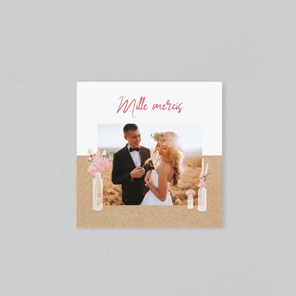 Carte Remerciement Mariage Champêtre^Planet cards Les Vases Champêtres