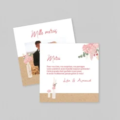 Carte Remerciement Mariage Champêtre^Planet cards Les Vases Champêtres