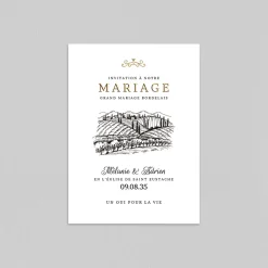 Faire-part Mariage Dorure | Faire-part Mariage Champêtre^Planet cards L'Etiquette de Vin