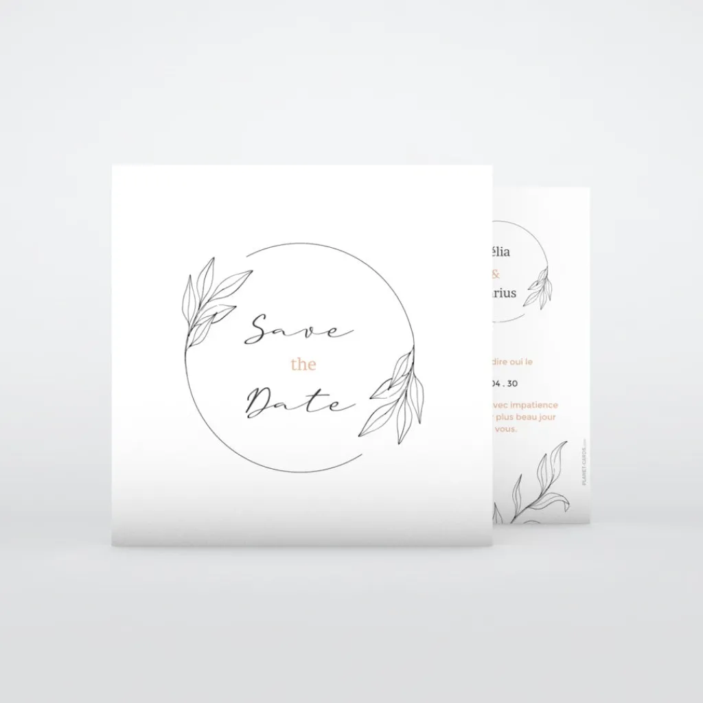 Save The Date^Planet cards Lettrine Délicate et Photo