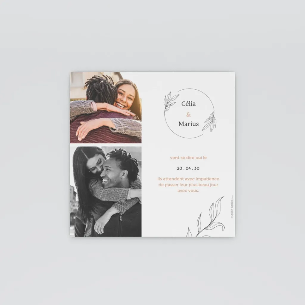 Save The Date^Planet cards Lettrine Délicate et Photo