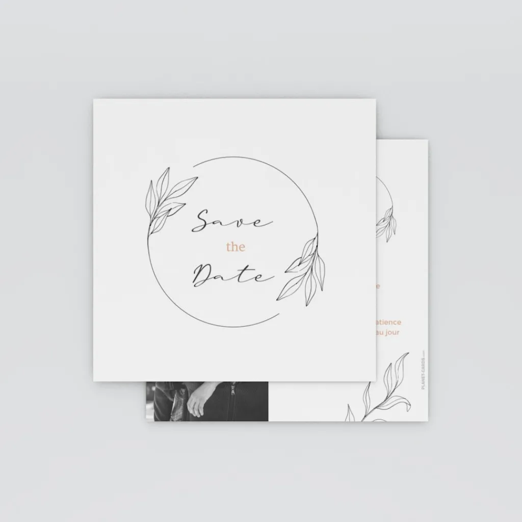 Save The Date^Planet cards Lettrine Délicate et Photo