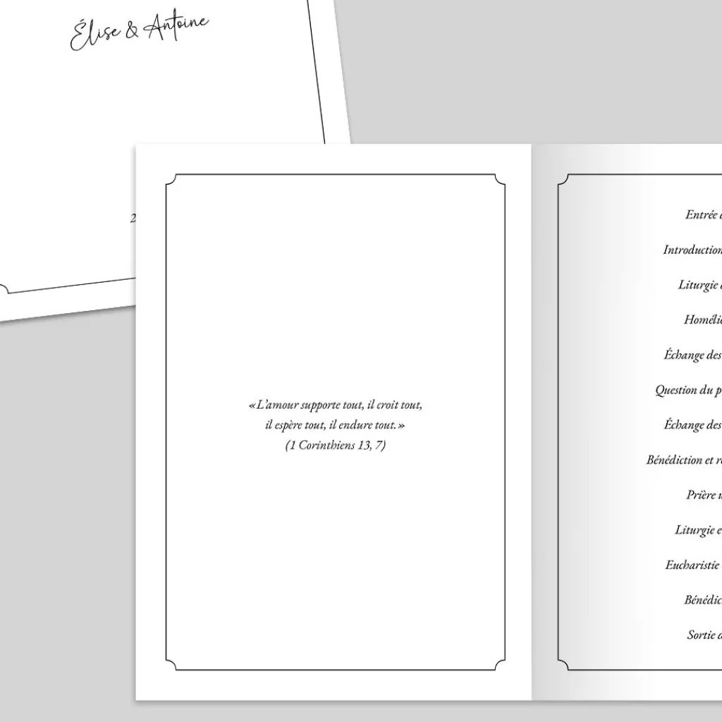 Livret De Messe Mariage^Planet cards Élégance